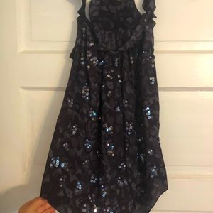Rebecca Taylor Navy Animal Print Sequin Tank - holiday / New Year's Eve
